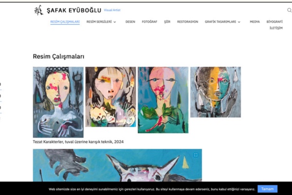 Şafak Eyüboğlu visual artist portfolio website, paintings section
